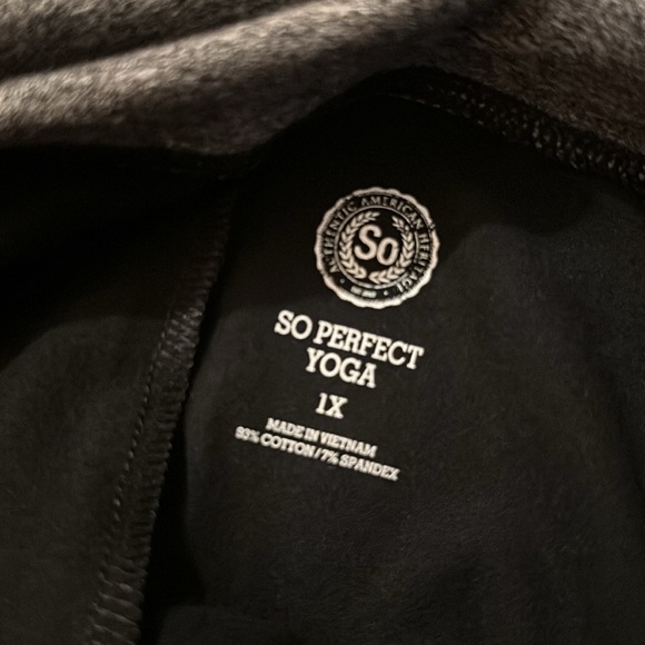 NWT SO Yoga Pants Black Gray and Lime Green Size 1X - Picture 5 of 5